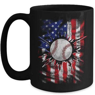 Patriotic Baseball 4th Of July Men USA American Flag Boys Mug | siriusteestore