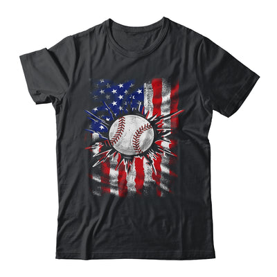 Patriotic Baseball 4th Of July Men USA American Flag Boys Shirt & Hoodie | siriusteestore