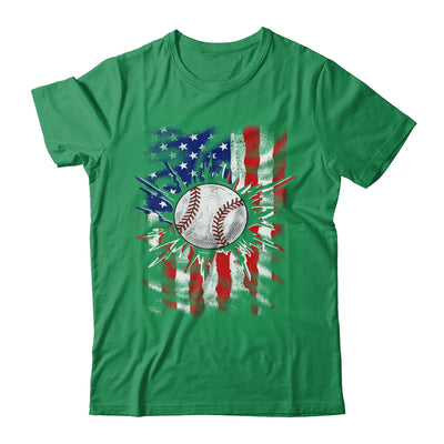 Patriotic Baseball 4th Of July Men USA American Flag Boys Shirt & Hoodie | siriusteestore
