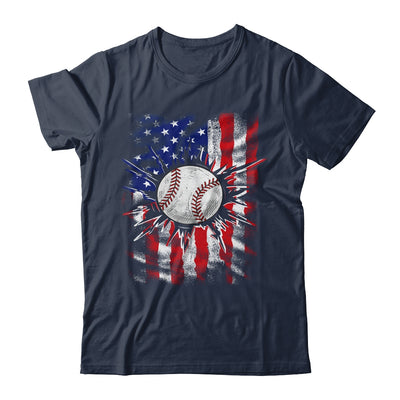 Patriotic Baseball 4th Of July Men USA American Flag Boys Shirt & Hoodie | siriusteestore