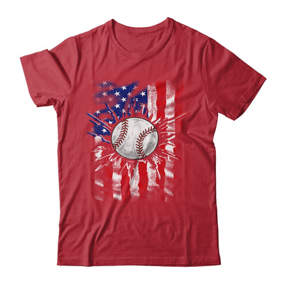 Patriotic Baseball 4th Of July Men USA American Flag Boys Shirt & Hoodie | siriusteestore
