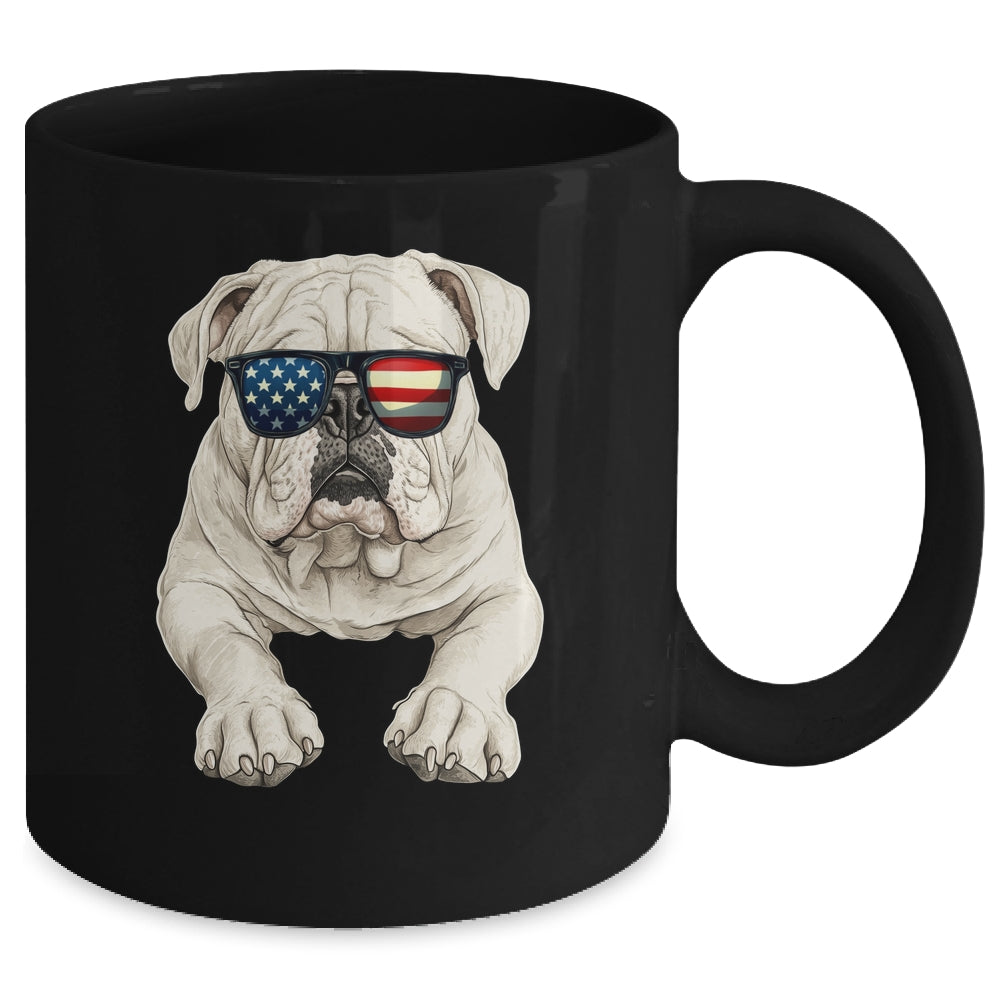 Patriotic Bulldog Dog USA Flag 4th Of July Mug | siriusteestore