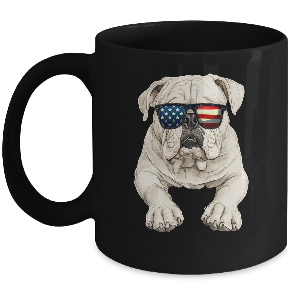 Patriotic Bulldog Dog USA Flag 4th Of July Mug | siriusteestore