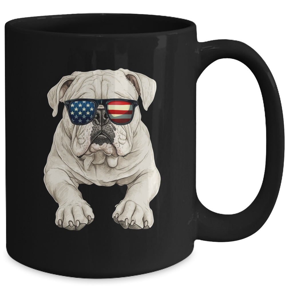 Patriotic Bulldog Dog USA Flag 4th Of July Mug | siriusteestore