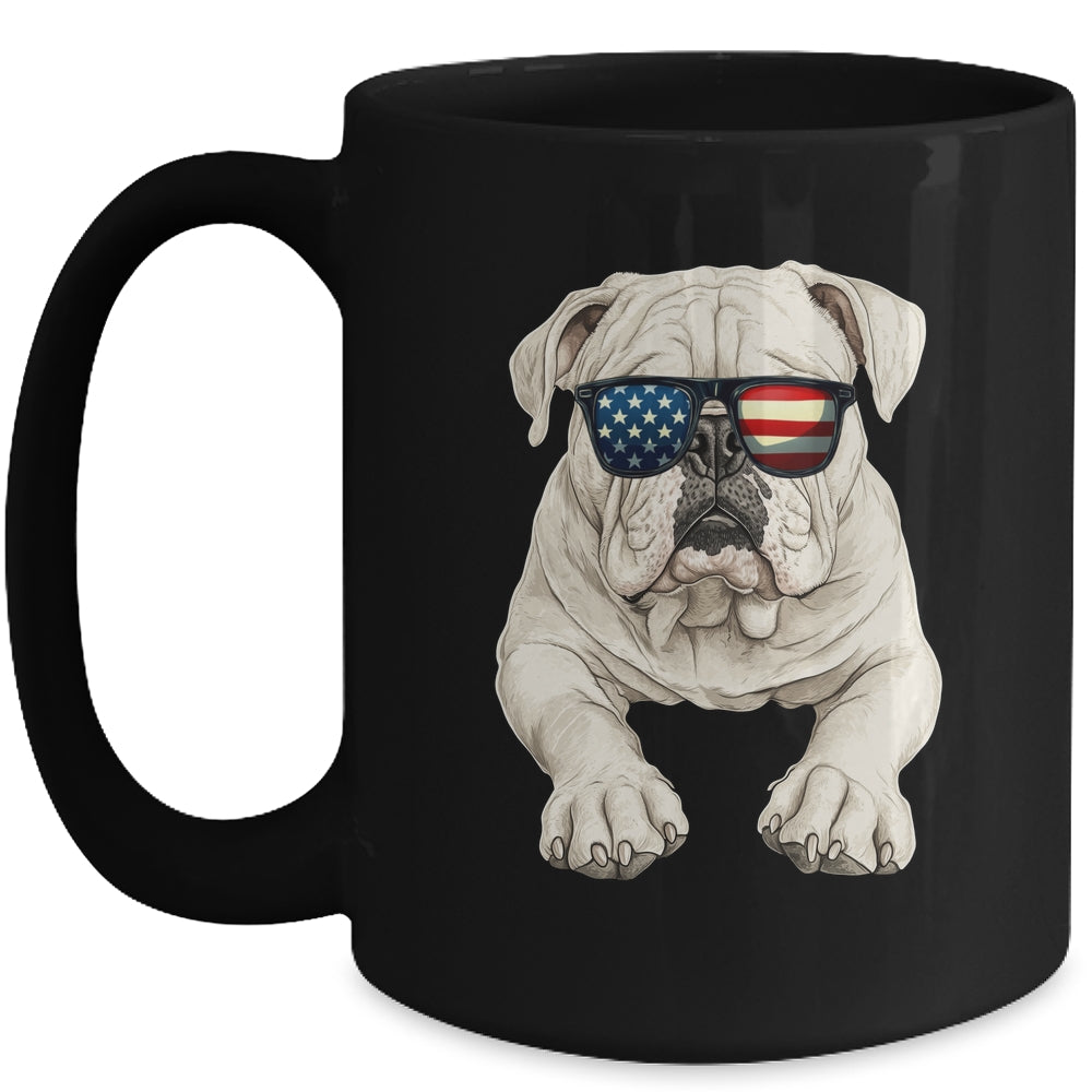 Patriotic Bulldog Dog USA Flag 4th Of July Mug | siriusteestore