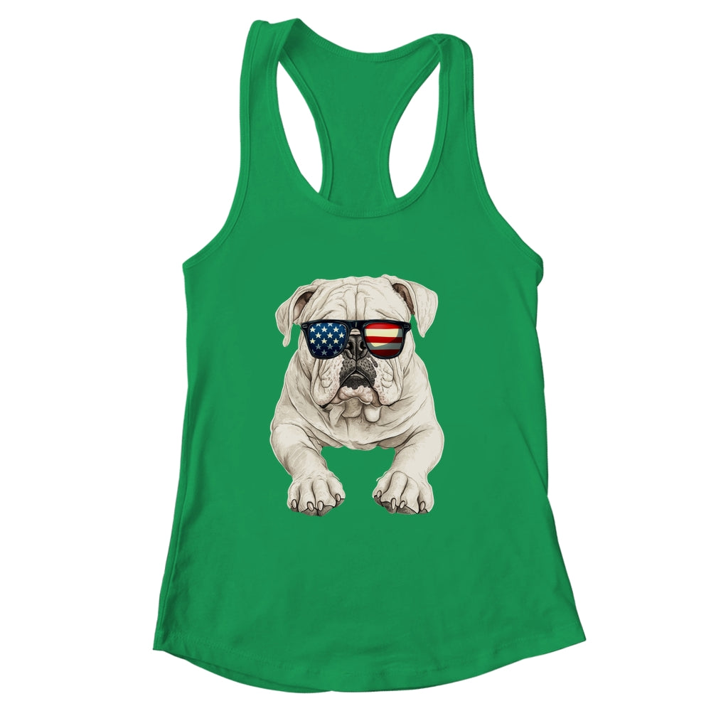Patriotic Bulldog Dog USA Flag 4th Of July Shirt & Tank Top | siriusteestore