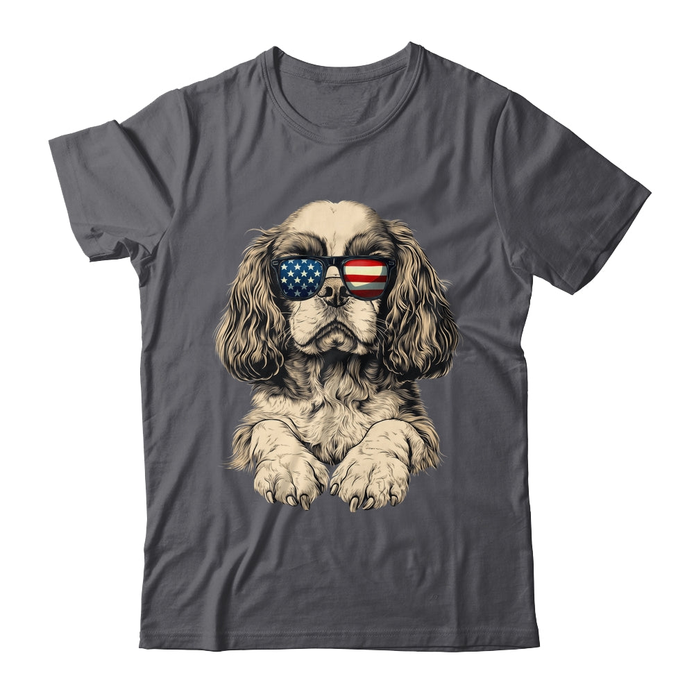 Patriotic Cavalier King Charles Spaniel Dog USA Flag 4th Of July Shirt & Tank Top | siriusteestore