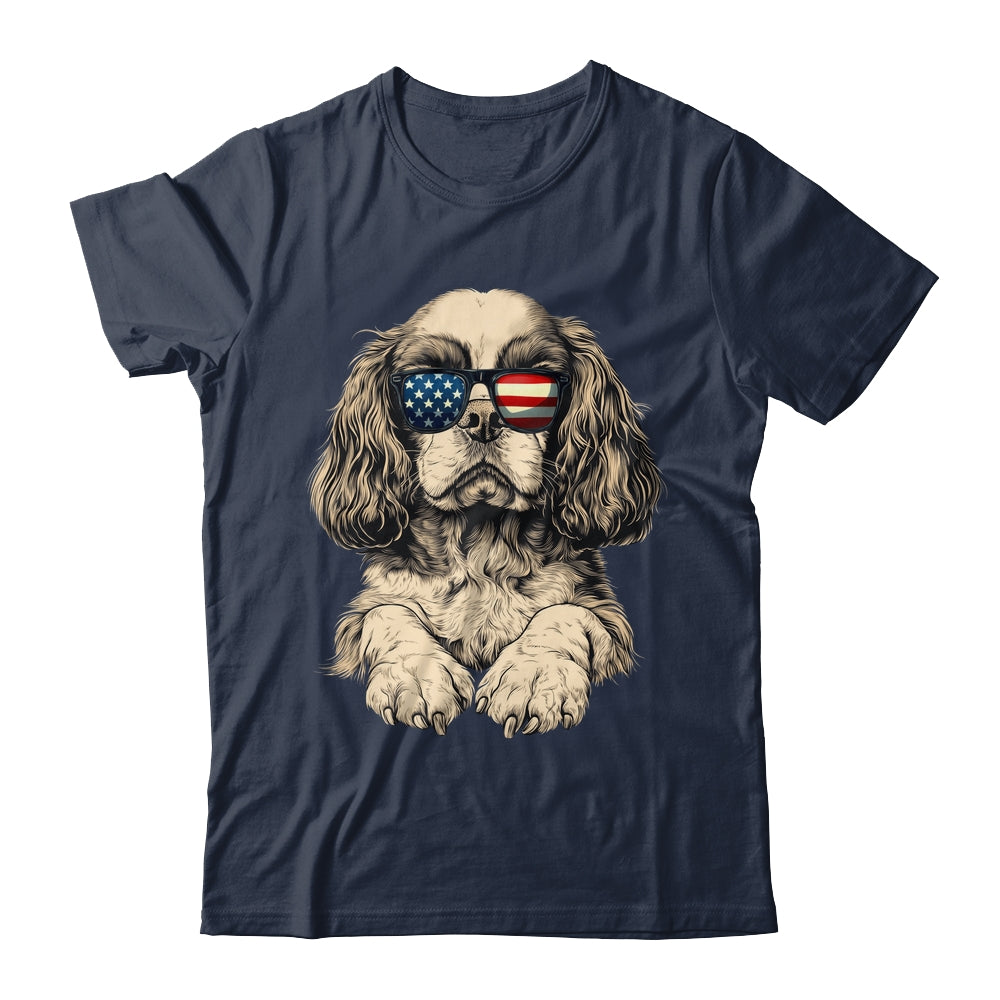 Patriotic Cavalier King Charles Spaniel Dog USA Flag 4th Of July Shirt & Tank Top | siriusteestore