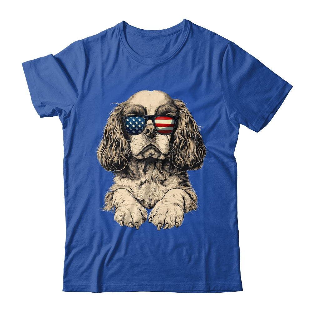 Patriotic Cavalier King Charles Spaniel Dog USA Flag 4th Of July Shirt & Tank Top | siriusteestore