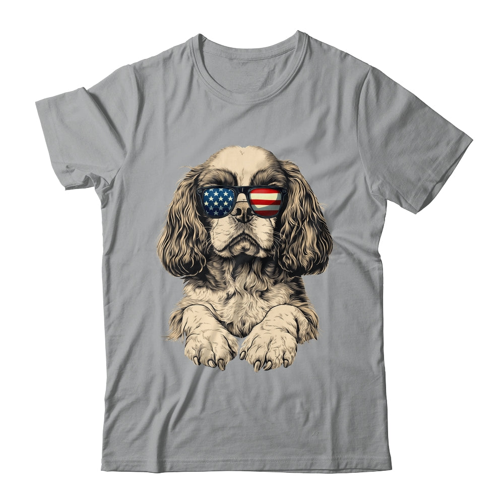 Patriotic Cavalier King Charles Spaniel Dog USA Flag 4th Of July Shirt & Tank Top | siriusteestore