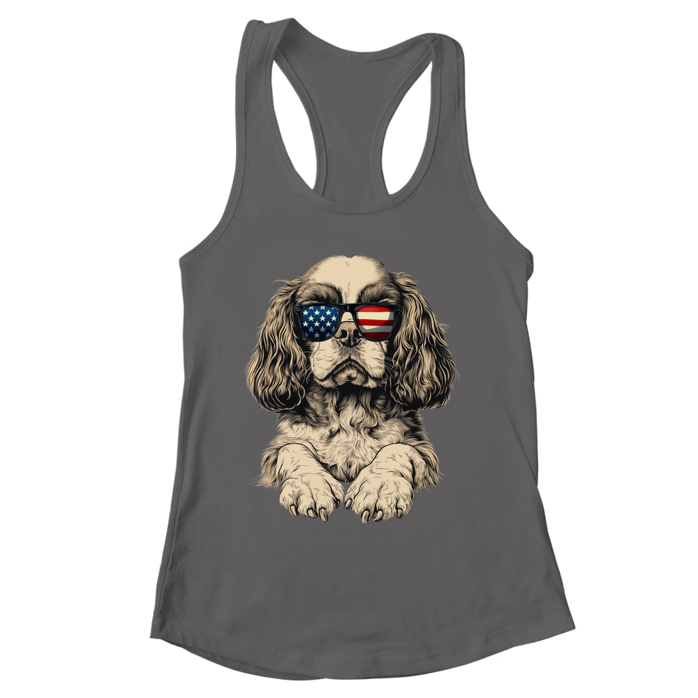 Patriotic Cavalier King Charles Spaniel Dog USA Flag 4th Of July Shirt & Tank Top | siriusteestore