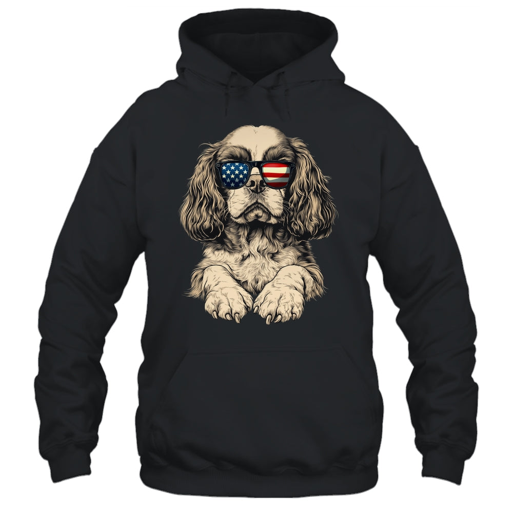 Patriotic Cavalier King Charles Spaniel Dog USA Flag 4th Of July Shirt & Tank Top | siriusteestore