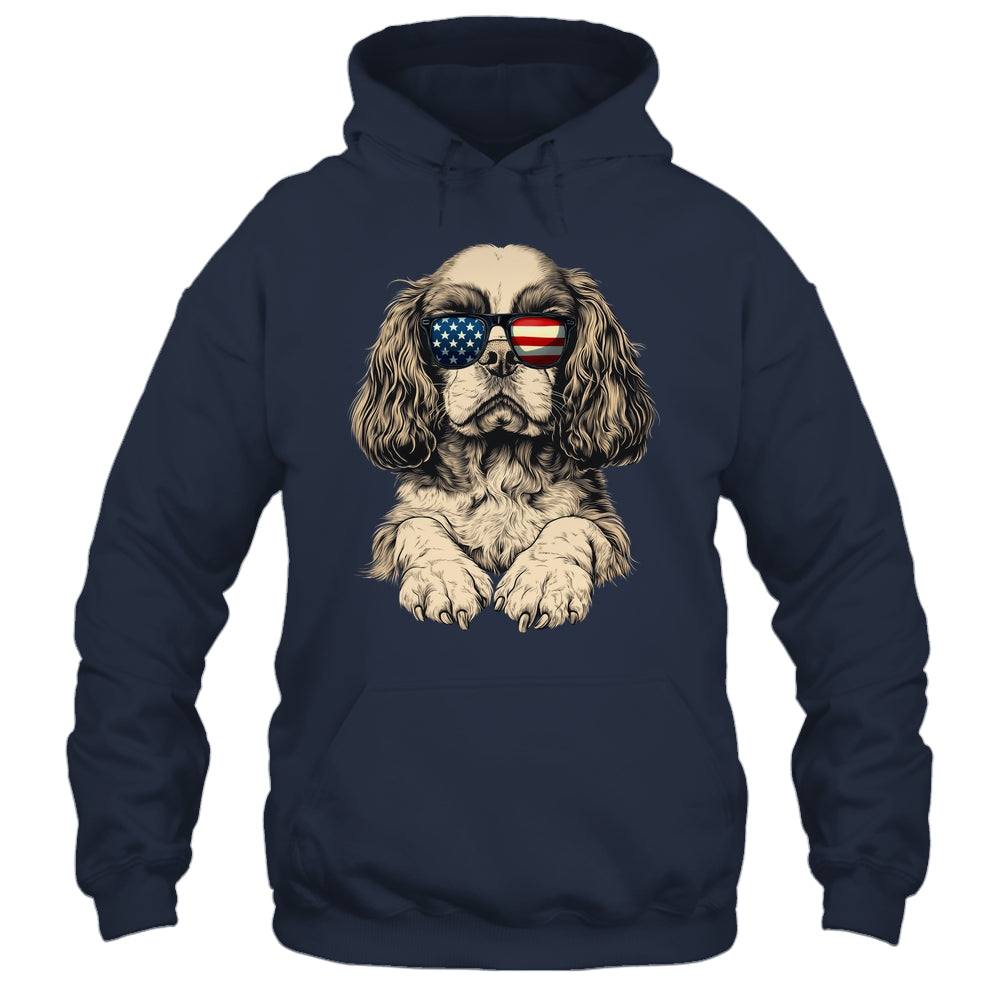 Patriotic Cavalier King Charles Spaniel Dog USA Flag 4th Of July Shirt & Tank Top | siriusteestore