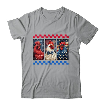 Patriotic Chicken 4th July Rooster American Flag Farmhouse Shirt & Tank Top | siriusteestore