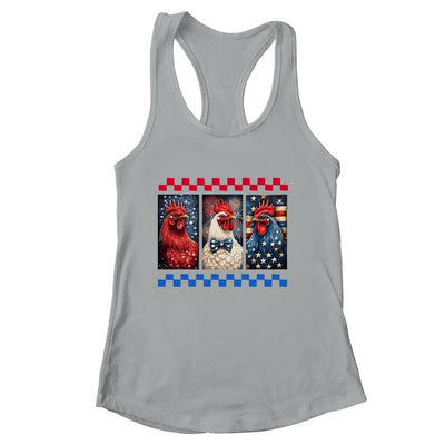 Patriotic Chicken 4th July Rooster American Flag Farmhouse Shirt & Tank Top | siriusteestore