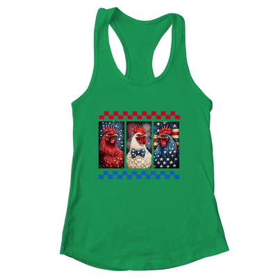 Patriotic Chicken 4th July Rooster American Flag Farmhouse Shirt & Tank Top | siriusteestore