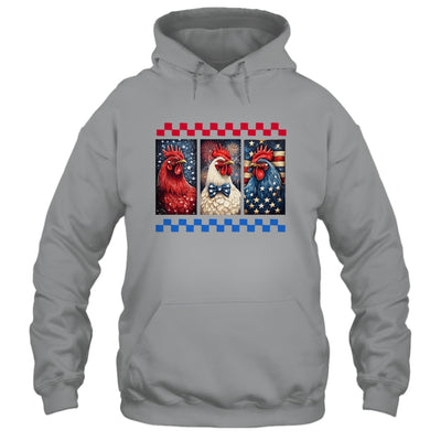 Patriotic Chicken 4th July Rooster American Flag Farmhouse Shirt & Tank Top | siriusteestore