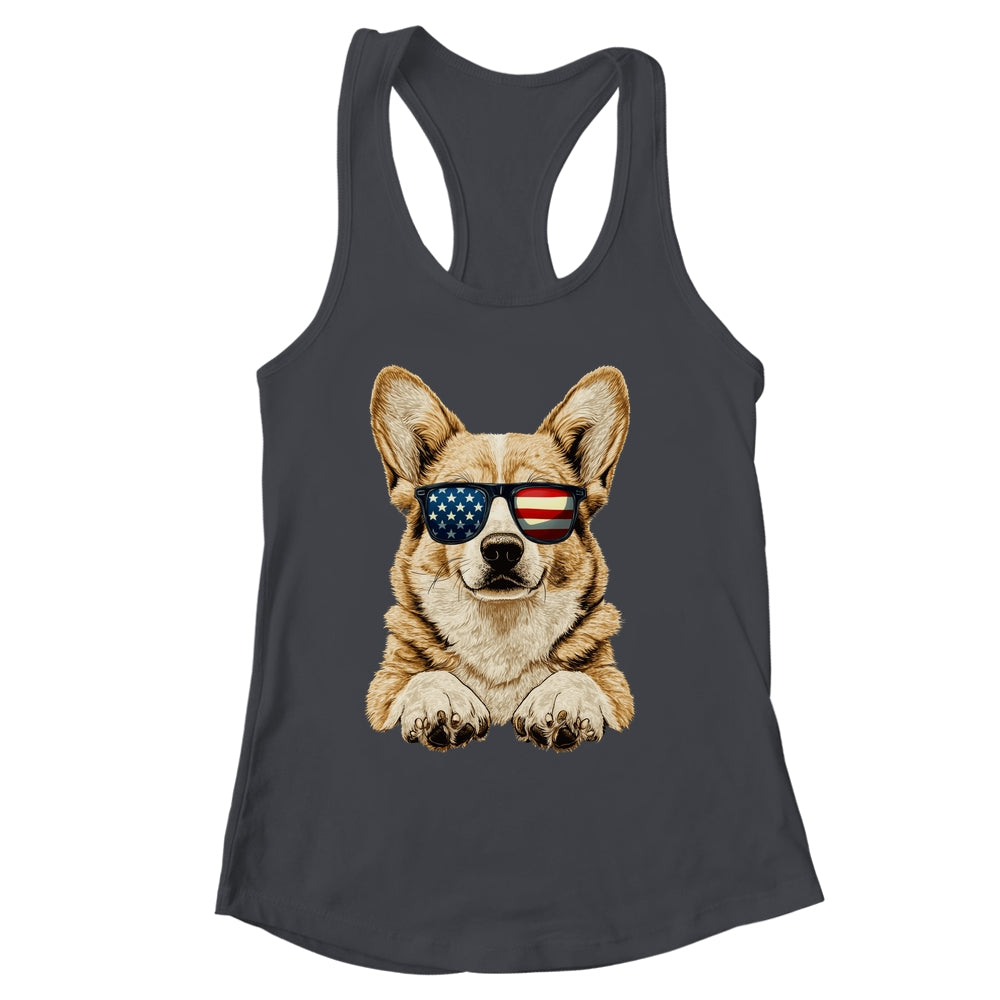 Patriotic Corgi Dog USA Flag 4th Of July Shirt & Tank Top | siriusteestore