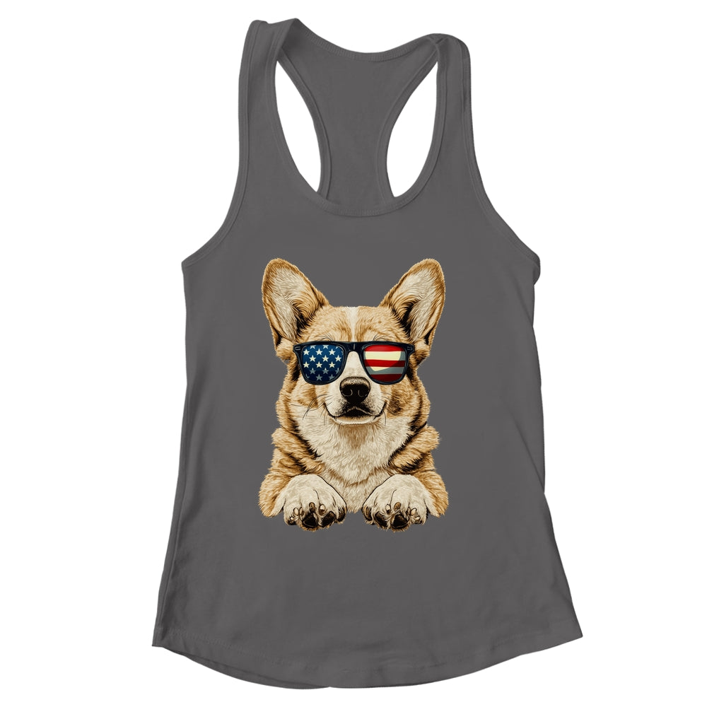 Patriotic Corgi Dog USA Flag 4th Of July Shirt & Tank Top | siriusteestore