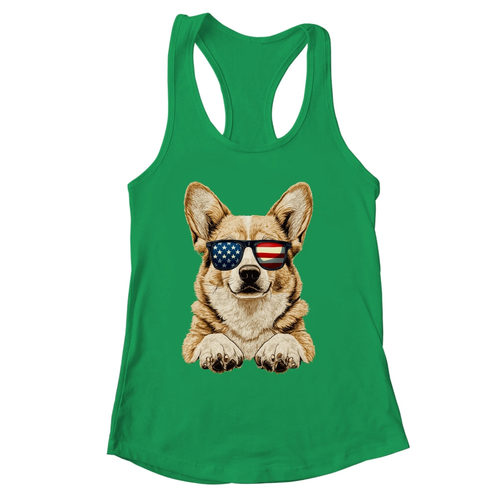 Patriotic Corgi Dog USA Flag 4th Of July Shirt & Tank Top | siriusteestore
