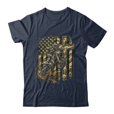 Patriotic Dirt Bike Camo American Flag Christian Motocross Shirt & Hoodie | siriusteestore