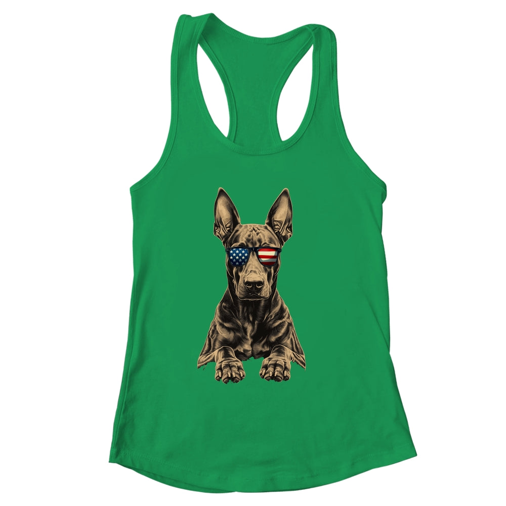 Patriotic Doberman Dog USA Flag 4th Of July Shirt & Tank Top | siriusteestore