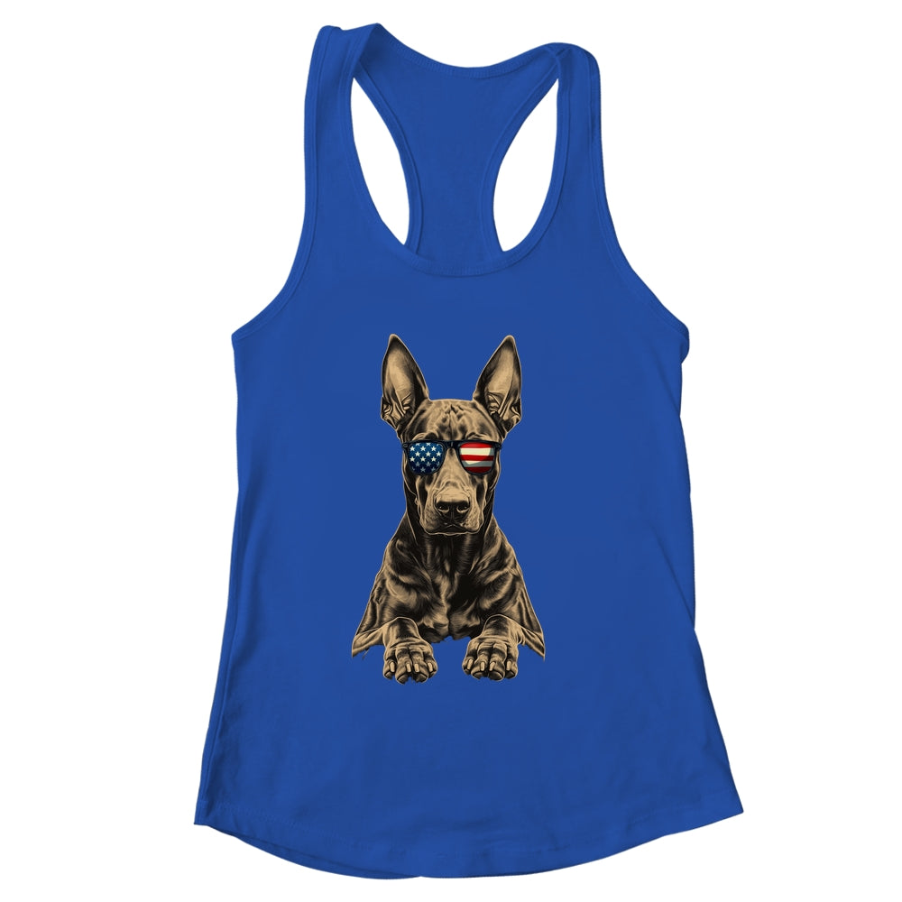 Patriotic Doberman Dog USA Flag 4th Of July Shirt & Tank Top | siriusteestore