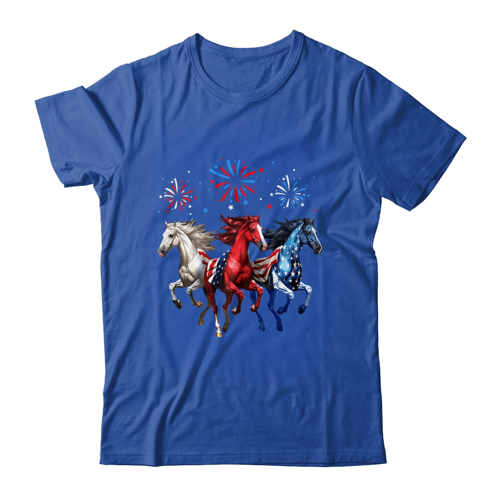 Patriotic Firework Horse USA Flag July 4th Fireworks Show Shirt & Tank Top | siriusteestore