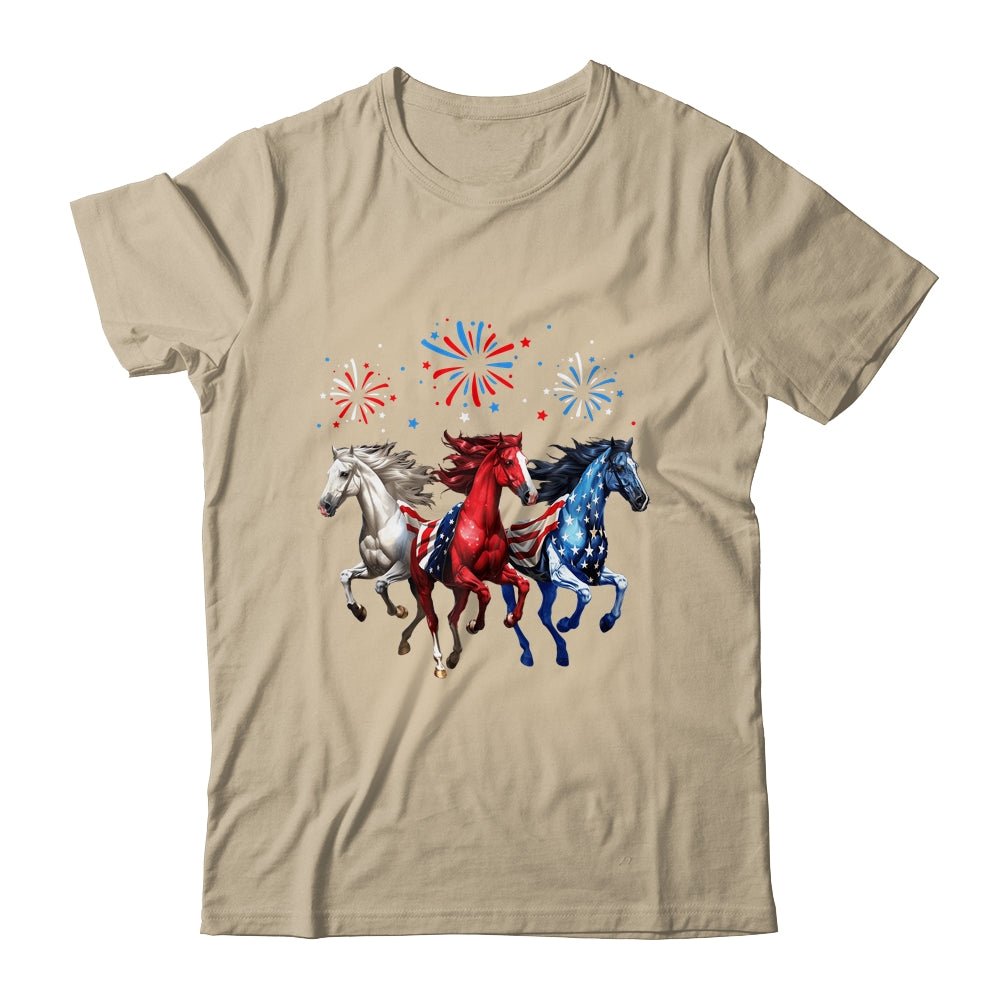 Patriotic Firework Horse USA Flag July 4th Fireworks Show Shirt & Tank Top | siriusteestore