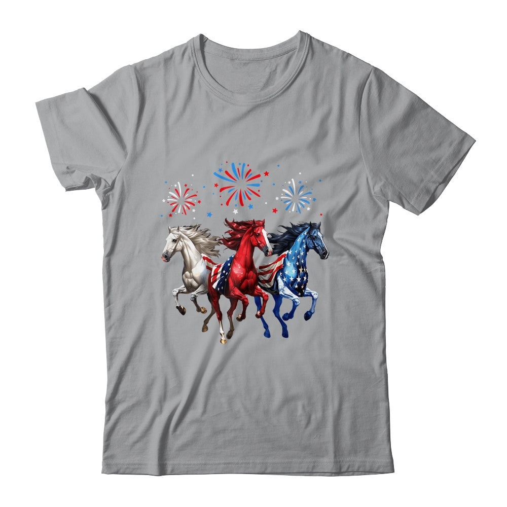 Patriotic Firework Horse USA Flag July 4th Fireworks Show Shirt & Tank Top | siriusteestore
