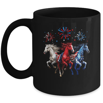 Patriotic Firework Horse USA Flag July 4th Fireworks Show Mug | siriusteestore