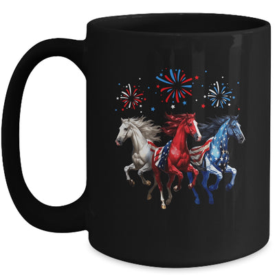 Patriotic Firework Horse USA Flag July 4th Fireworks Show Mug | siriusteestore
