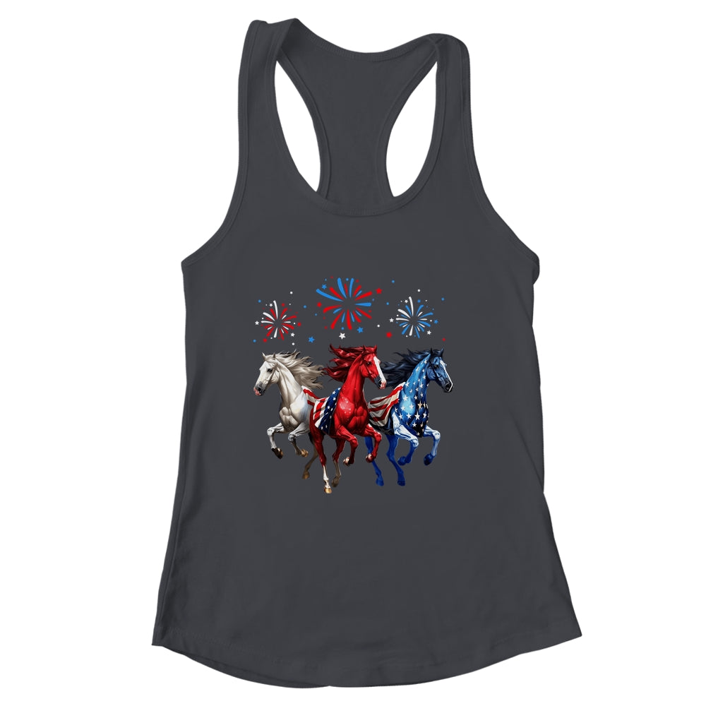 Patriotic Firework Horse USA Flag July 4th Fireworks Show Shirt & Tank Top | siriusteestore