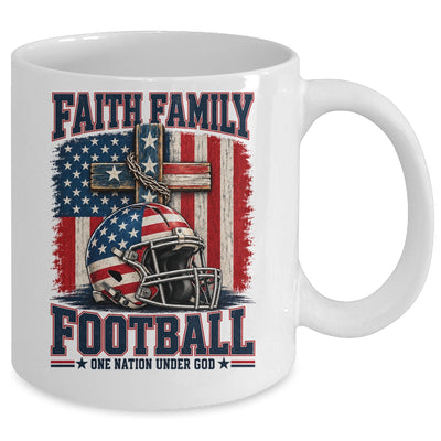 Patriotic Football Faith Family Football American Flag Men Mug | siriusteestore