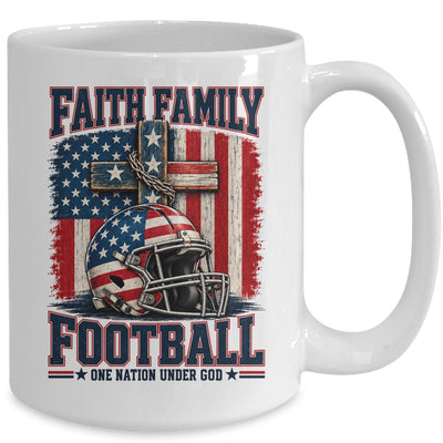 Patriotic Football Faith Family Football American Flag Men Mug | siriusteestore