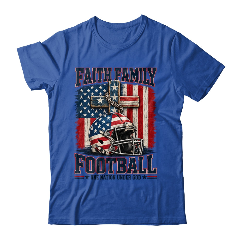 Patriotic Football Faith Family Football American Flag Men Shirt & Hoodie | siriusteestore