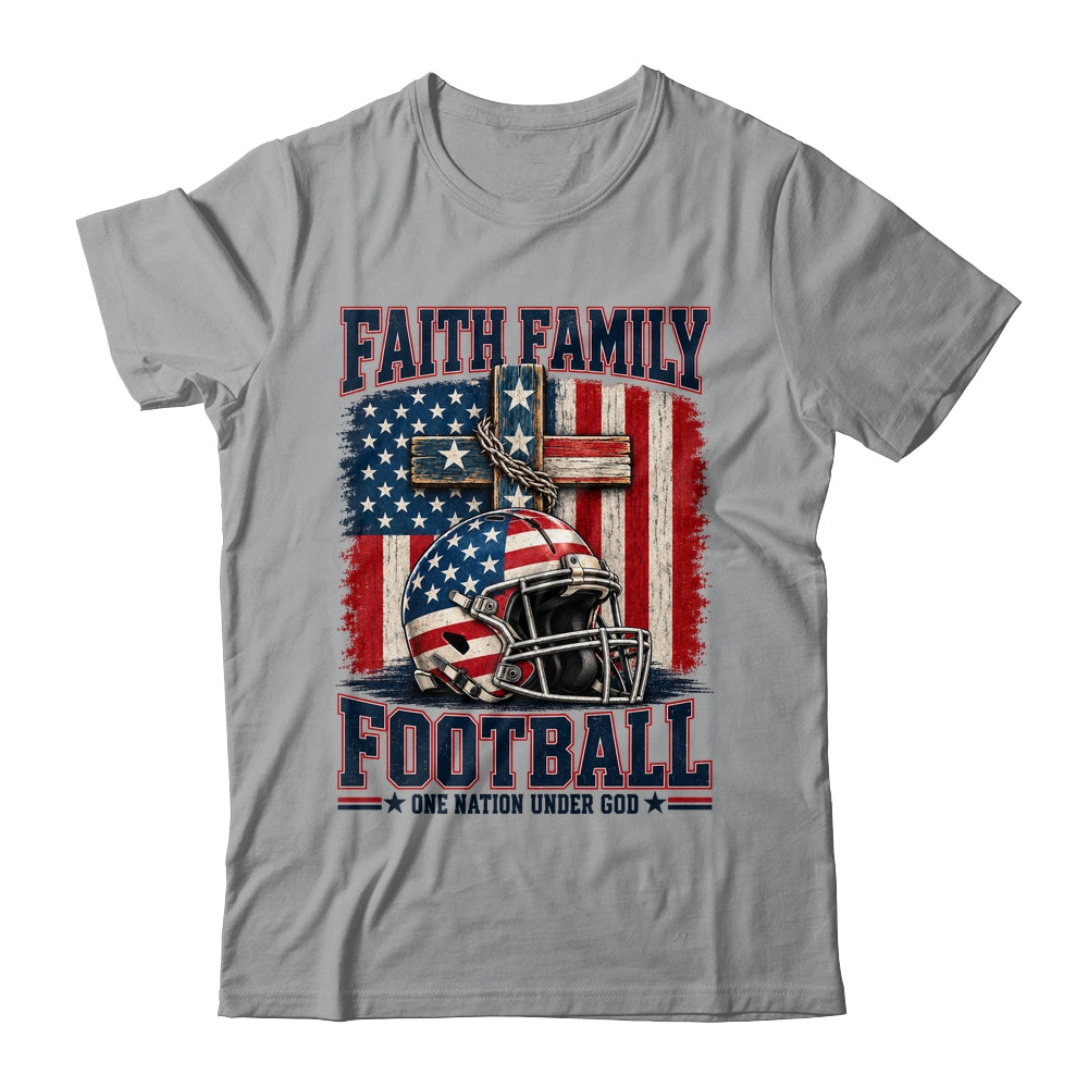 Patriotic Football Faith Family Football American Flag Men Shirt & Hoodie | siriusteestore
