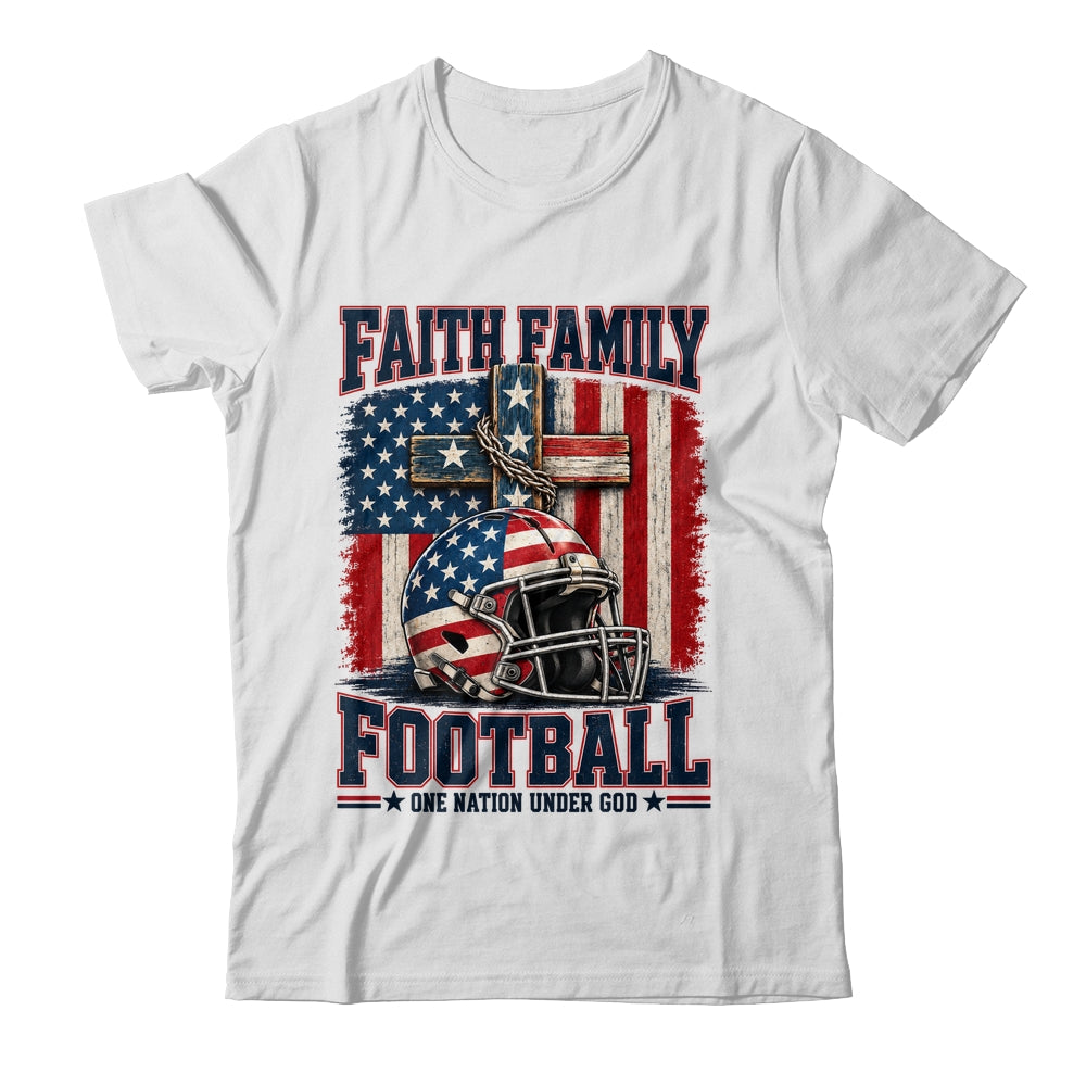 Patriotic Football Faith Family Football American Flag Men Shirt & Hoodie | siriusteestore