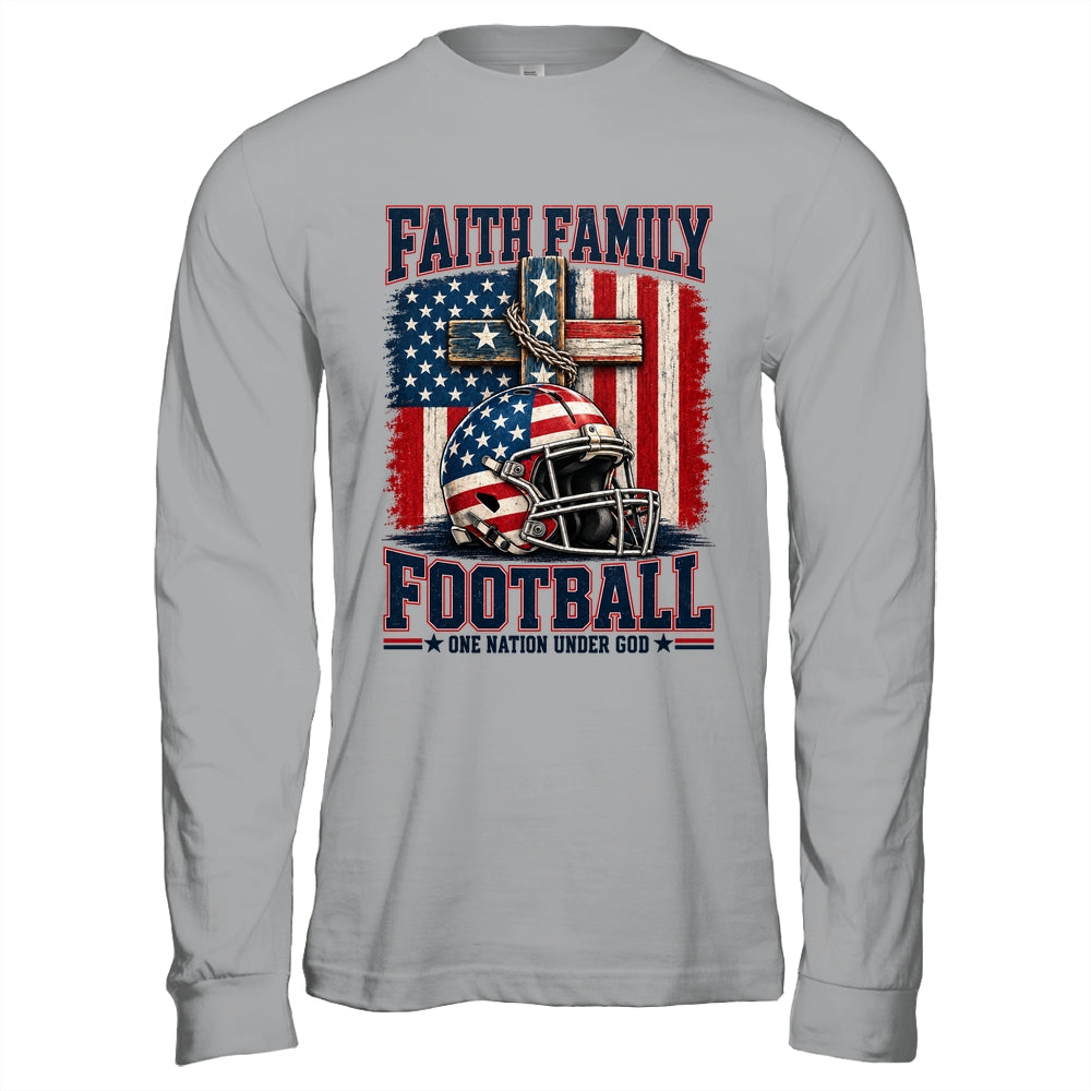 Patriotic Football Faith Family Football American Flag Men Shirt & Hoodie | siriusteestore