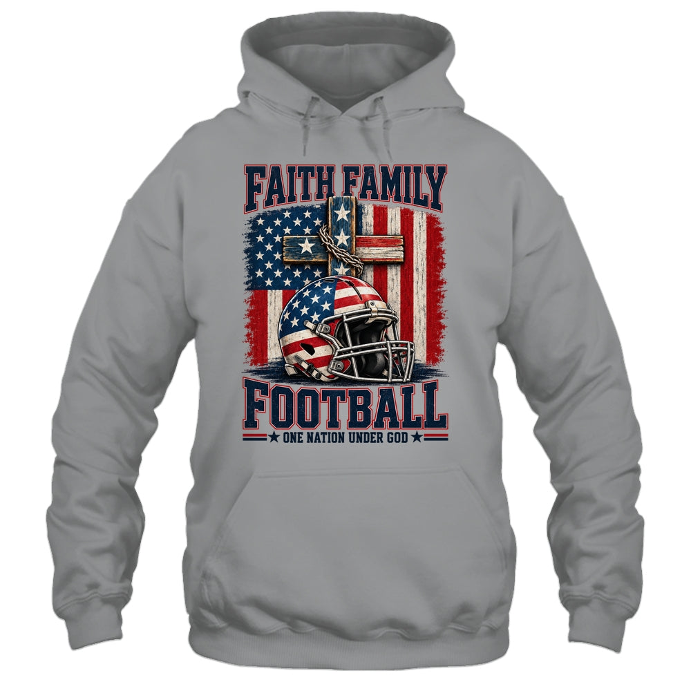 Patriotic Football Faith Family Football American Flag Men Shirt & Hoodie | siriusteestore