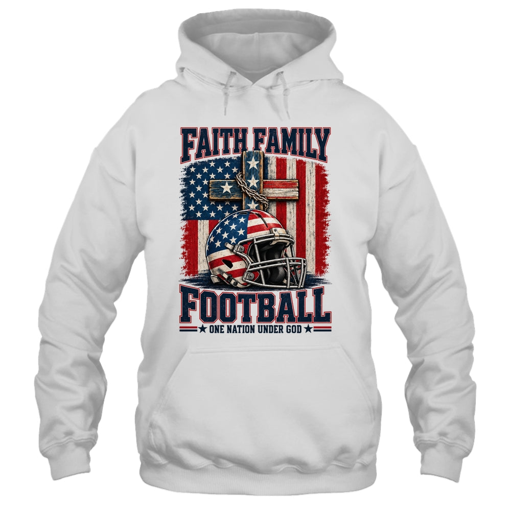 Patriotic Football Faith Family Football American Flag Men Shirt & Hoodie | siriusteestore