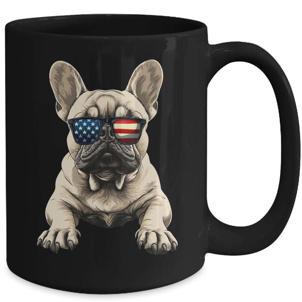 Patriotic French Bulldog Dog USA Flag 4th Of July Mug | siriusteestore