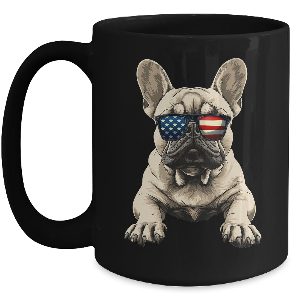Patriotic French Bulldog Dog USA Flag 4th Of July Mug | siriusteestore