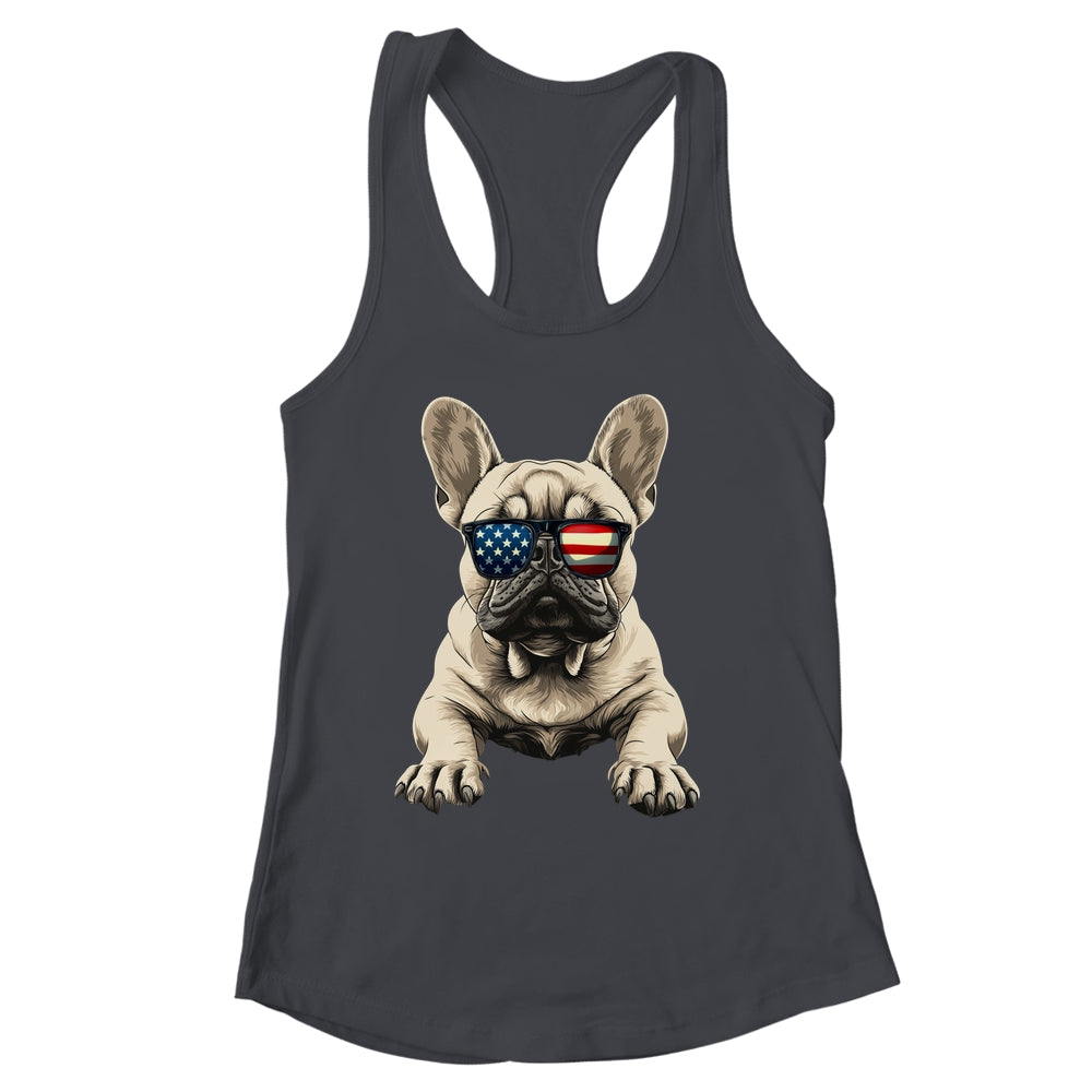 Patriotic French Bulldog Dog USA Flag 4th Of July Shirt & Tank Top | siriusteestore