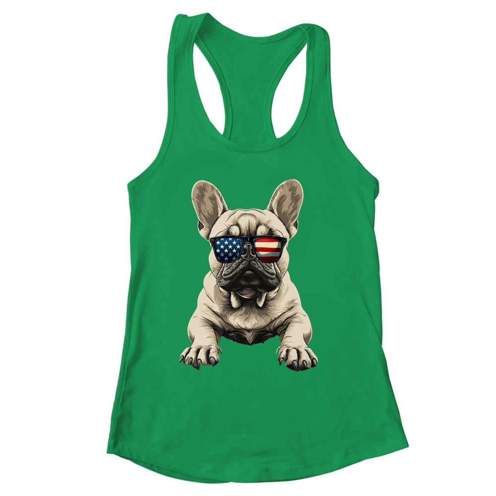 Patriotic French Bulldog Dog USA Flag 4th Of July Shirt & Tank Top | siriusteestore