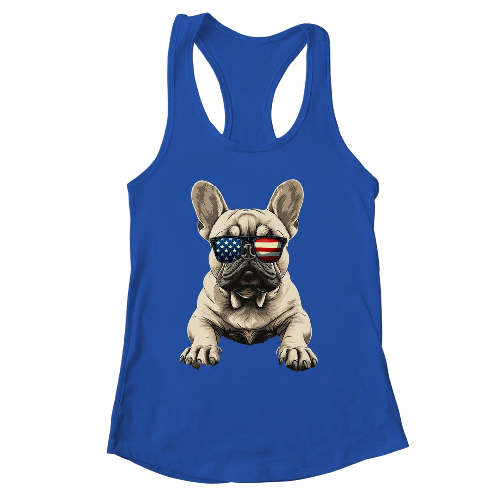 Patriotic French Bulldog Dog USA Flag 4th Of July Shirt & Tank Top | siriusteestore