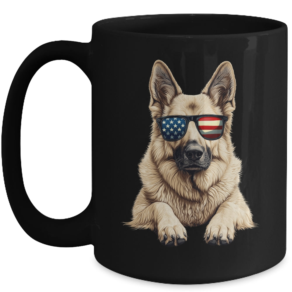 Patriotic German Shepherd Dog USA Flag 4th Of July Mug | siriusteestore