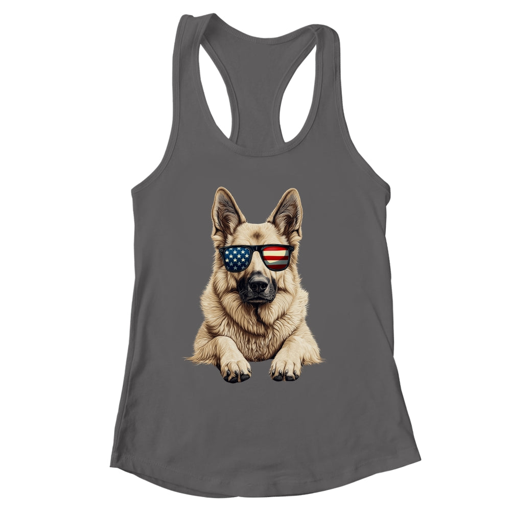 Patriotic German Shepherd Dog USA Flag 4th Of July Shirt & Tank Top | siriusteestore