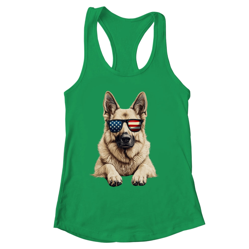 Patriotic German Shepherd Dog USA Flag 4th Of July Shirt & Tank Top | siriusteestore
