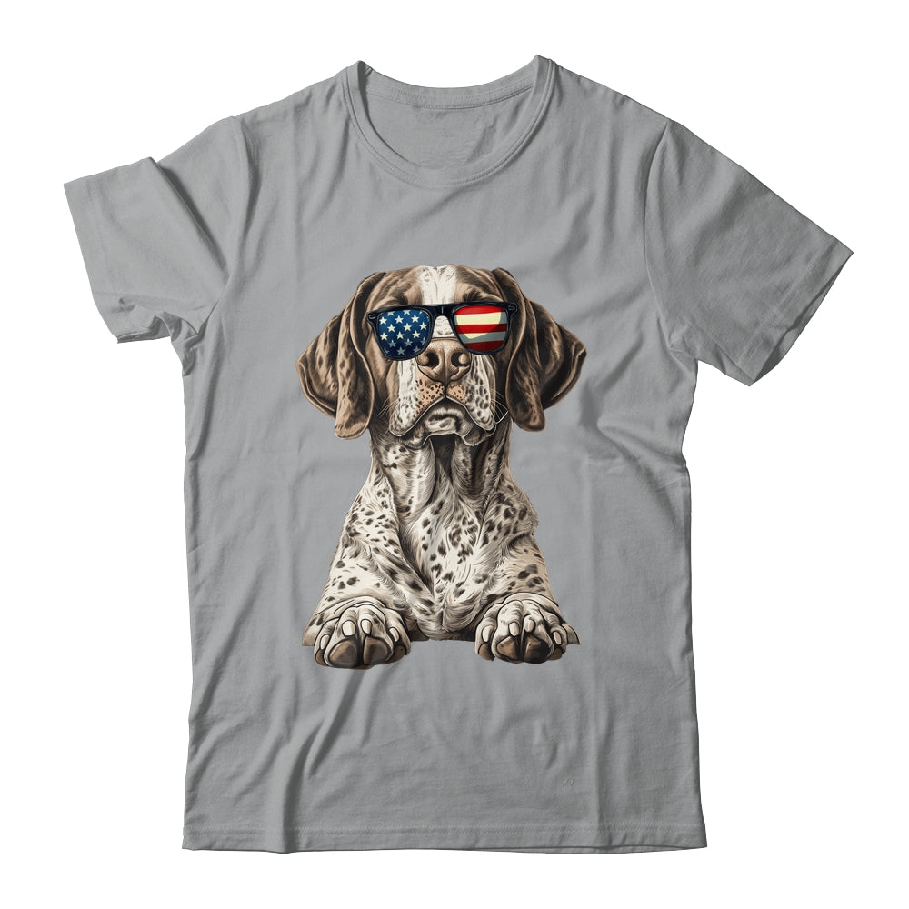 Patriotic German Shorthaired Pointer Dog USA Flag 4th Of July Shirt & Tank Top | siriusteestore